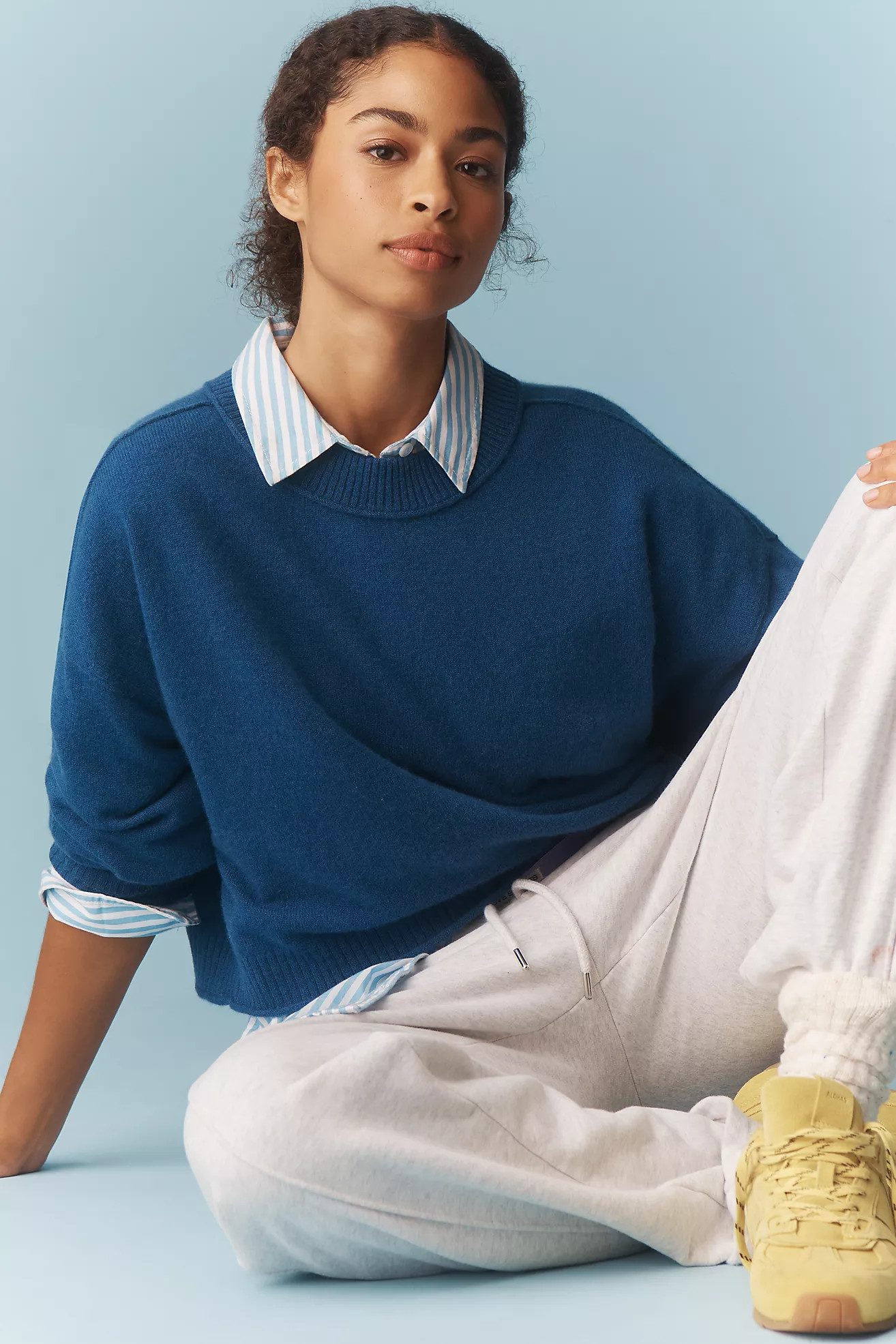 The Goldie Cashmere Long-Sleeve Crew-Neck Sweater | Anthropologie (US)