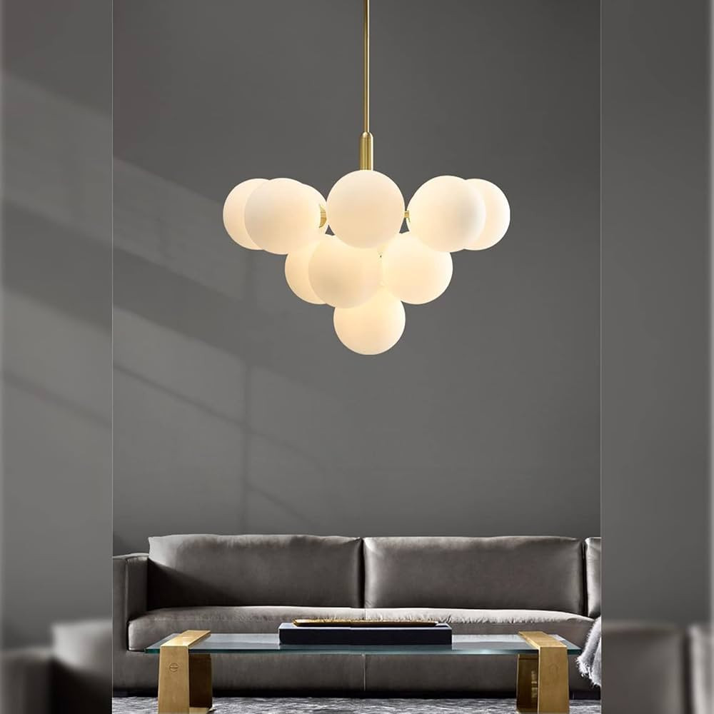 Mid Century Modern Chandelier 13-Light Brass Gold Pendant Lighting Fixture for Dining Room, Kitch... | Amazon (US)
