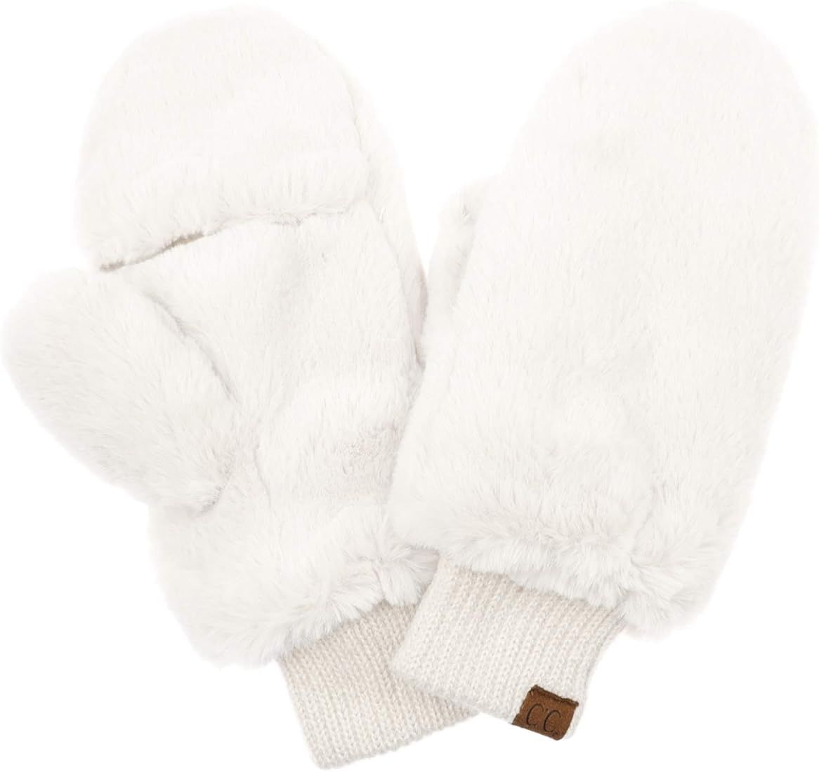 Funky Junque Faux Fur Flip Mittens Womens Warm Convertible Fingerless Gloves | Amazon (US)