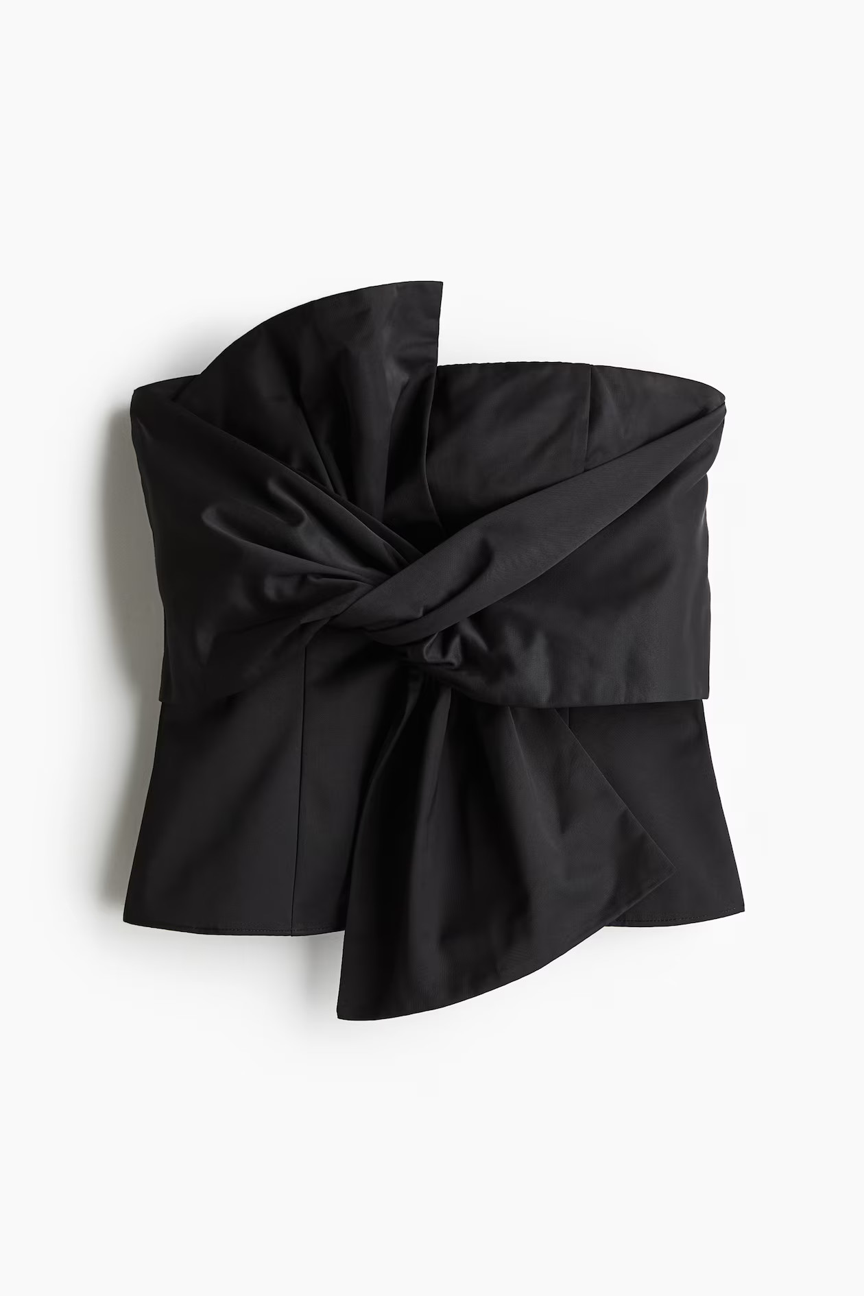 Bow-front bandeau top - Black - Ladies | H&M GB | H&M (UK, MY, IN, SG, PH, TW, HK)