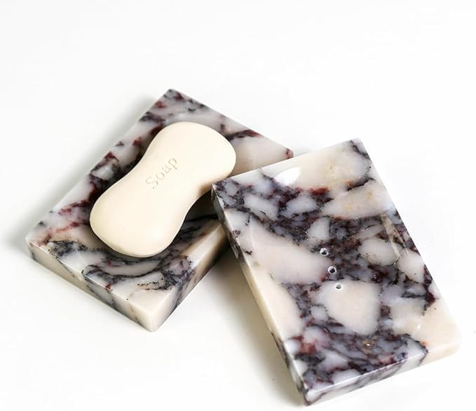 Luxurious Natural Marble Soap Dish Tray Marble Soap Holder Trinket Plate for Bathroom Sink Kitche... | Amazon (US)