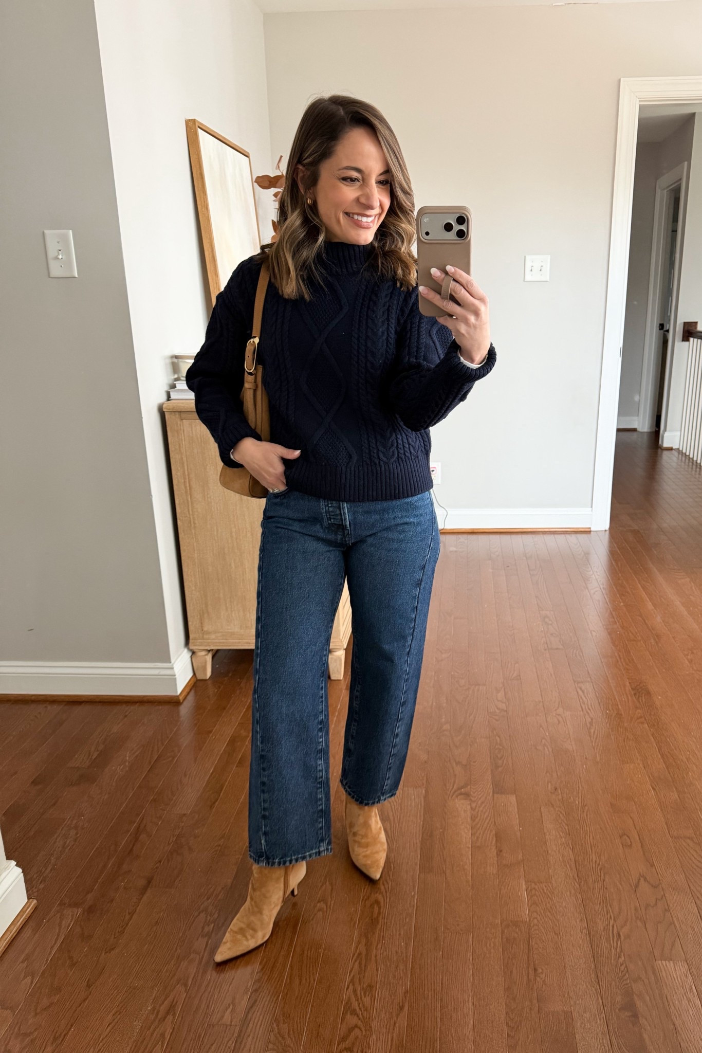 The shoes I’m wearing with barrel jeans this winter! 

Jeans (Madewell): petite 24 - relaxed fit, 10” rise, 25” inseam. 100% cotton 
Ankle Boots (J.Crew): tts 
Sweater (Aritzia): xs 
Bag (J.Crew)

My measurements for reference: I’m 4’10” and 105lbs. My bust, waist, and hip measurement is 32”, 24”, and 36”.

#LTKPetite