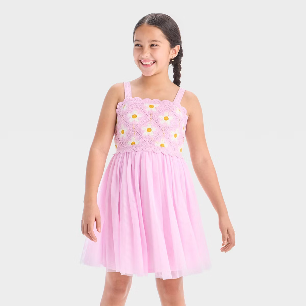 Zenzi Girls' Sleeveless Tulle Floral Dress - Pink | Target