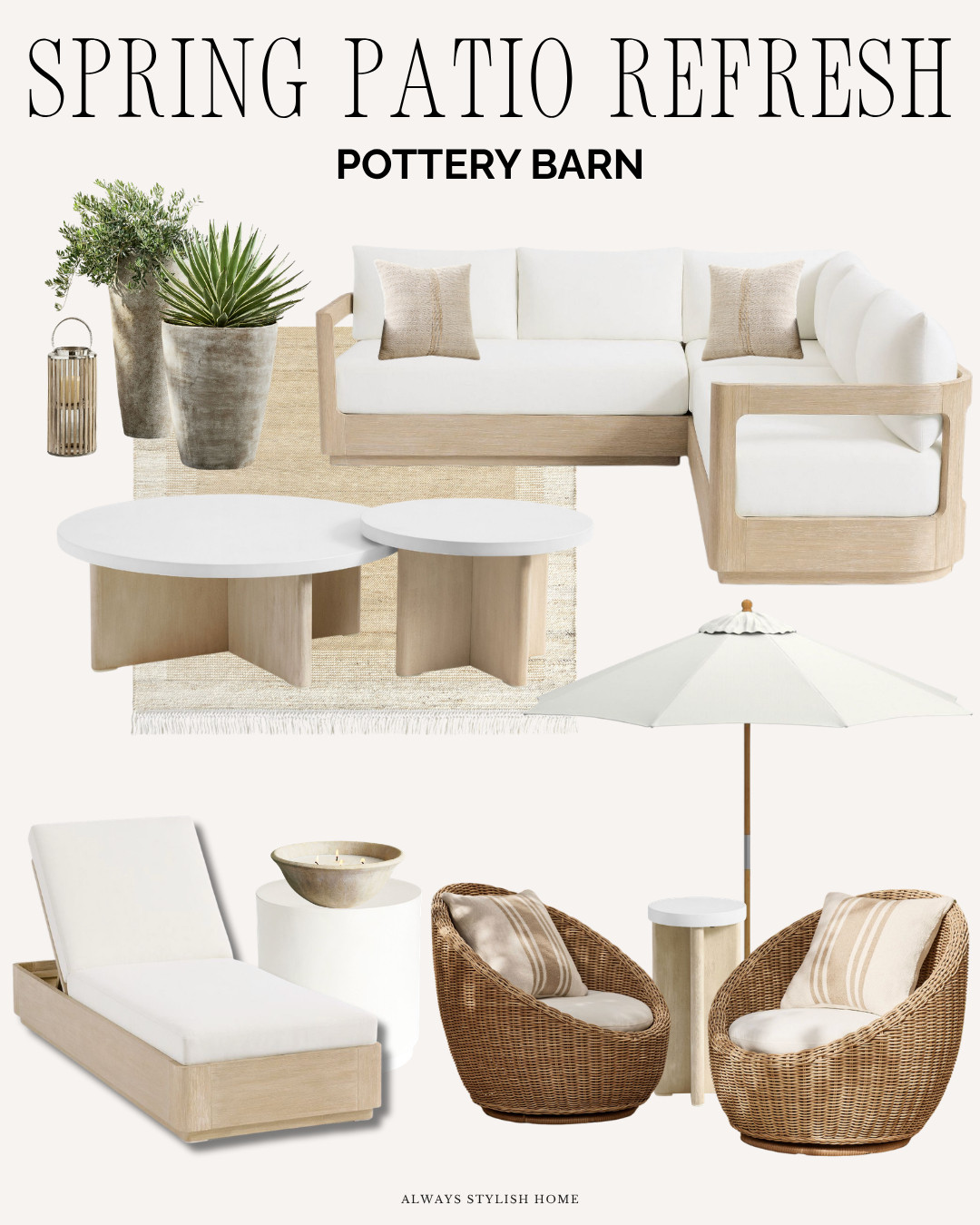 Pottery Barn backyard patio refresh finds to create a cozy, elevated outdoor space. Think timeless outdoor furniture, neutral cushions, warm lighting, and classic decor that make your patio feel like an extension of your home. Perfect if you love a neutral, modern classic outdoor style with high-end, timeless pieces for spring and summer. #potterybarnstyle #backyardrefresh #patiodecor #outdoorliving #neutraloutdoordecor #cozybackyard #modernclassicstyle #outdoorinspo #springrefresh #ltkhome 

 #LTKSeasonal #LTKHome #LTKSaleAlert