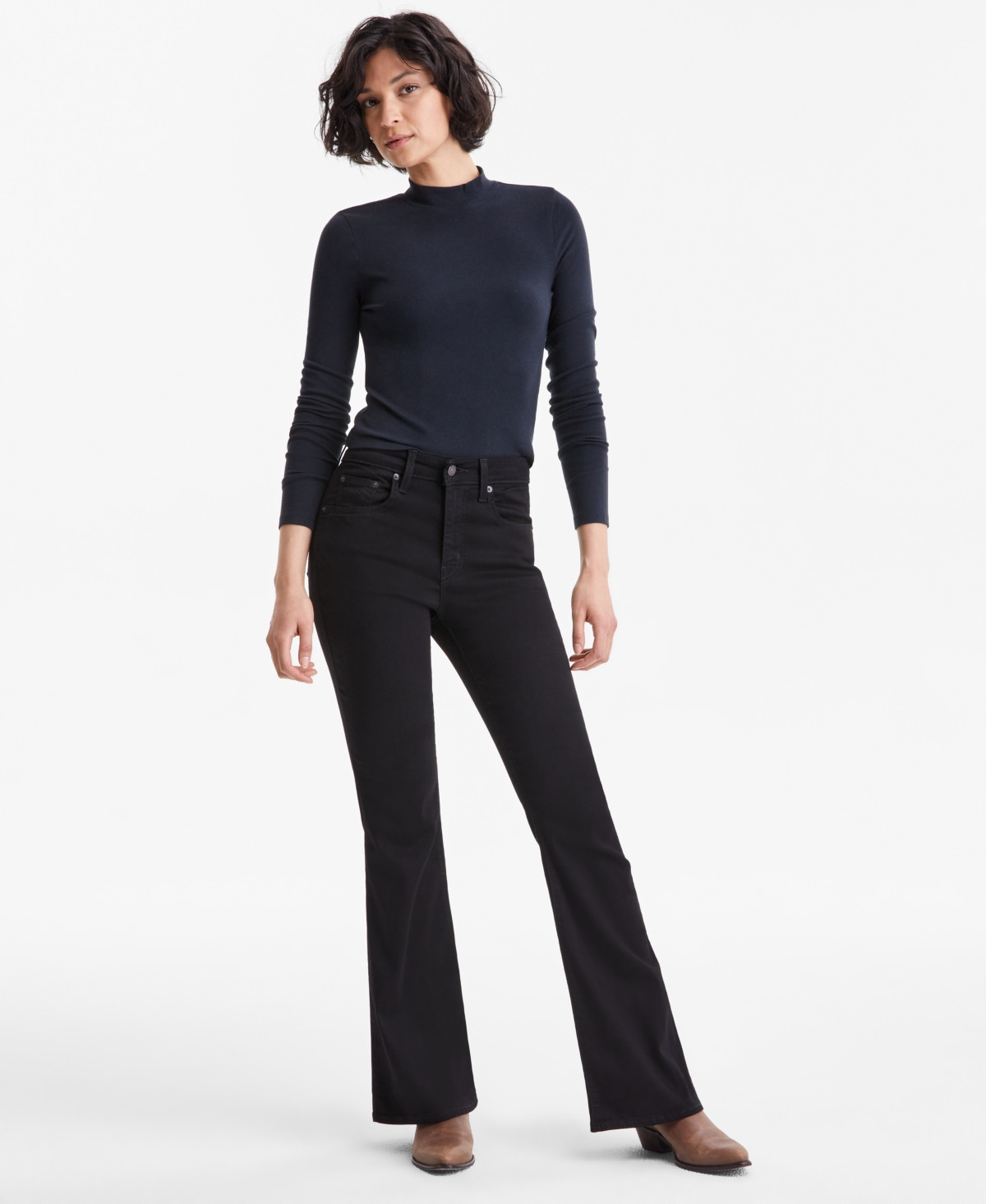 Levi's Women's 726 High Rise Slim Fit Flare Jeans - Soft Black | Macy's