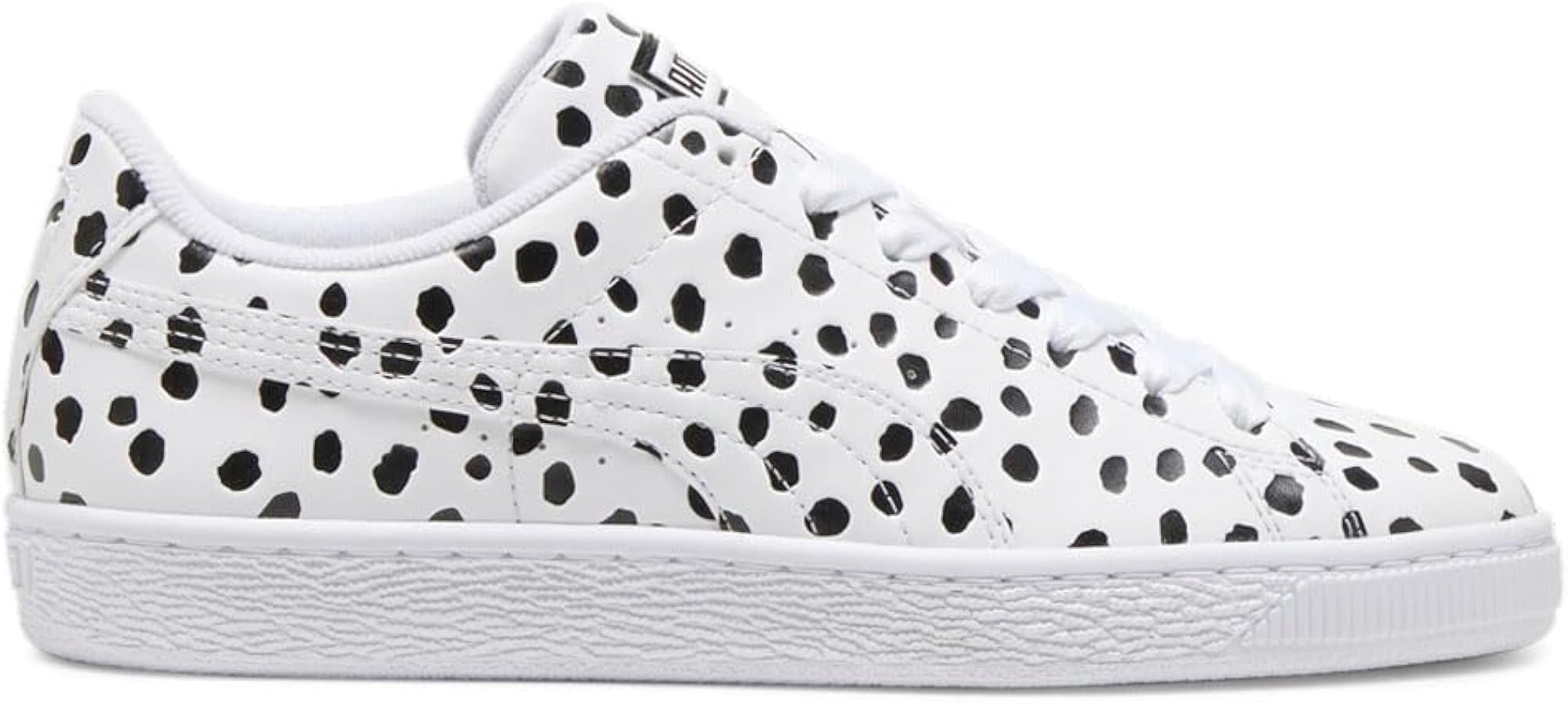 PUMA Womens Basket Dalmatian Polka Dot Lace Up Sneakers Shoes Casual - Black, White | Amazon (US)