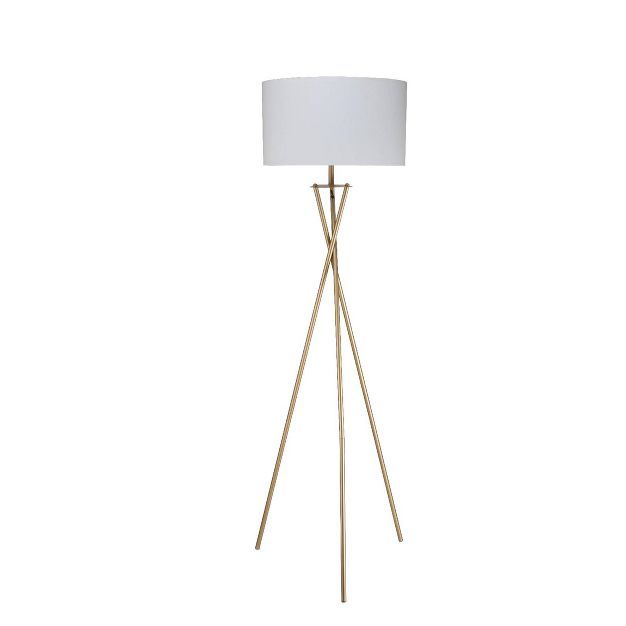 64.5" Traditional Metal Floor Lamp with Tripod Base Gold - Ore International | Target