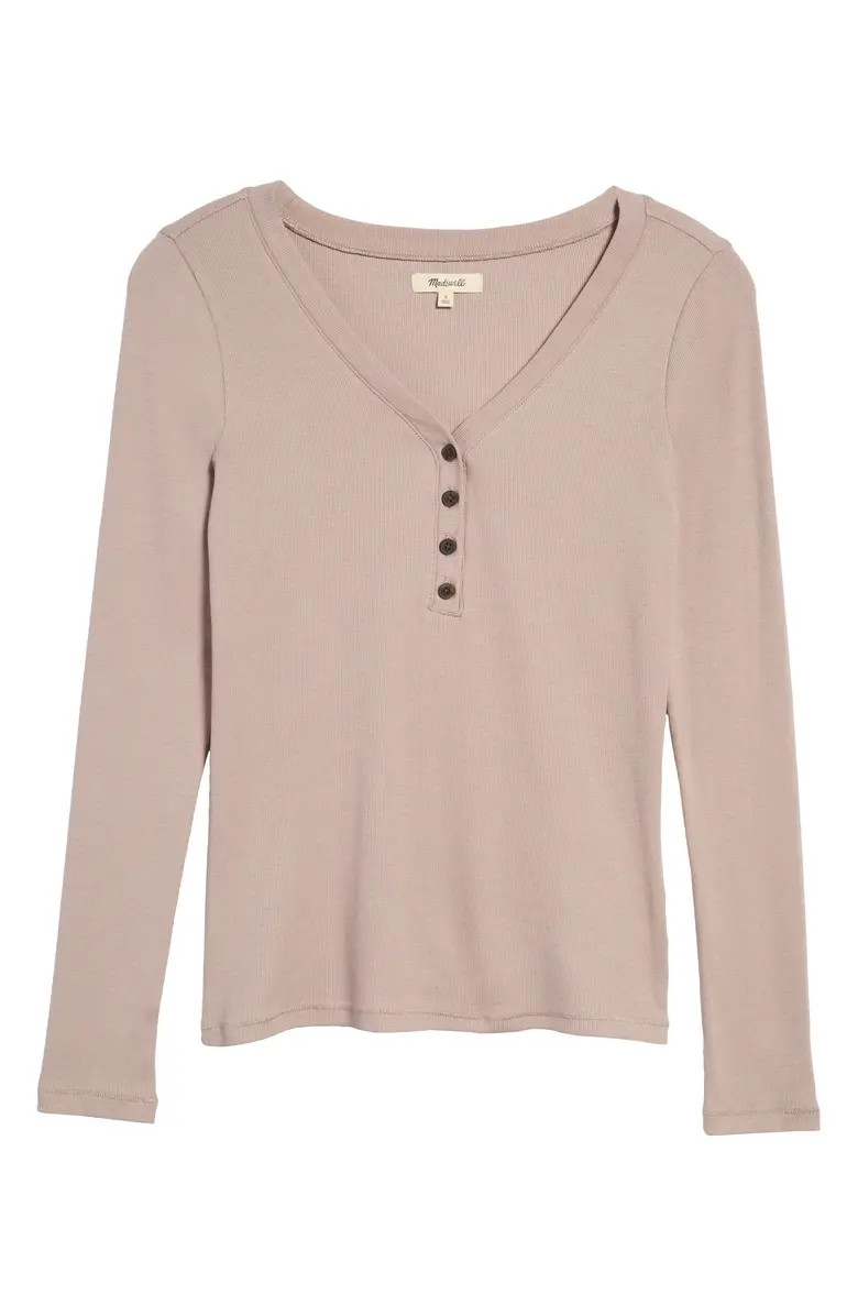 Madewell Drapey Rib Henley T-Shirt | Nordstrom | Nordstrom