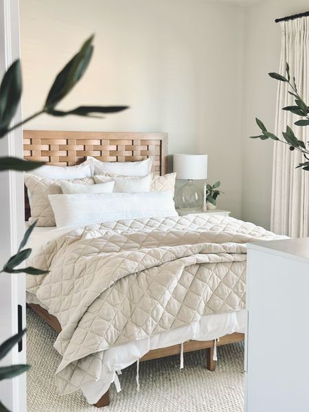 Must have bedroom items! This is our guest room! Quilt and shams are sold separately!

Bedroom design, pottery barn dupes, bedding, beds, queen bed, wood bed, quilts, Walmart home, home decor, design on a budget, home styling, bedroom decor, lamps, nightstands, stems

#LTKstyletip #LTKhome