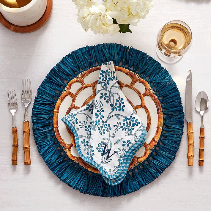 Raffia Fringe Placemats, Set of 4 | Mark and Graham