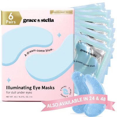 Grace & Stella Illuminating Under Eye Mask - Blue - 6 Pair | Target