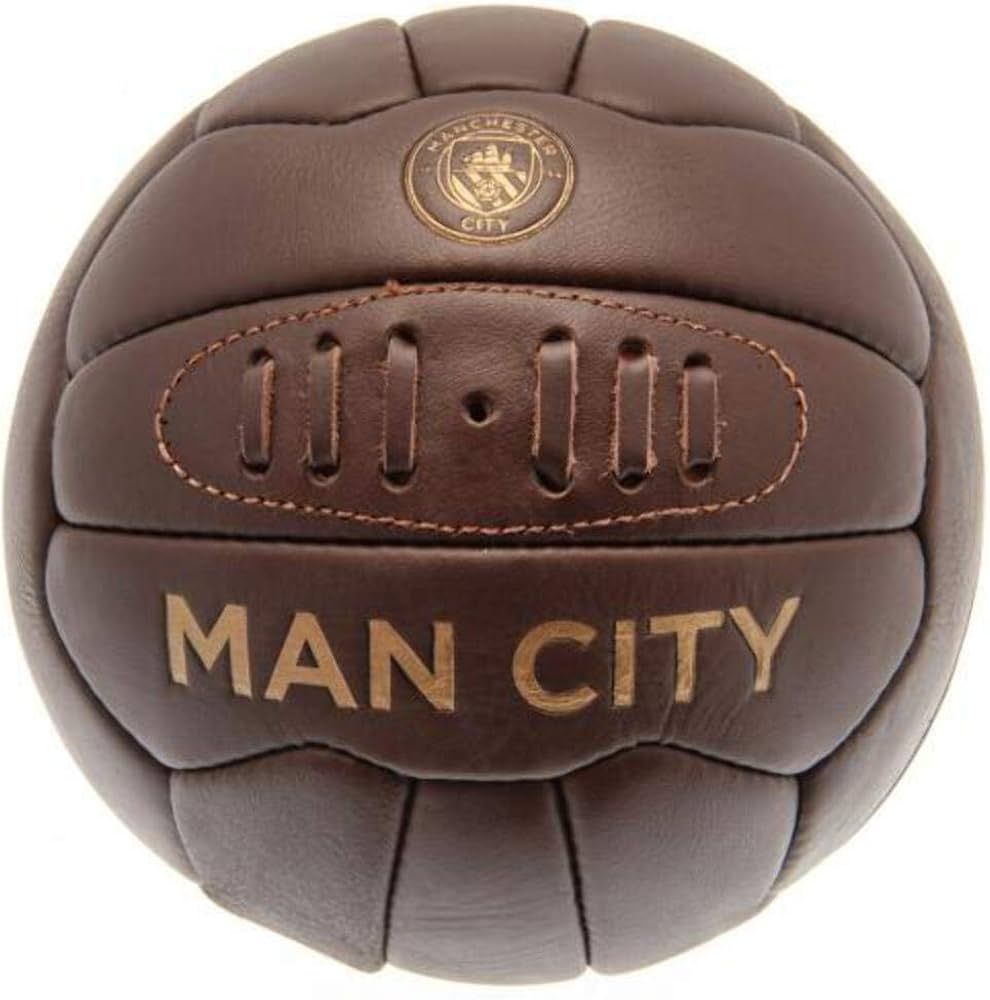 Manchester City FC Retro Leather Heritage Soccer Ball (One Size) (Brown) | Amazon (US)