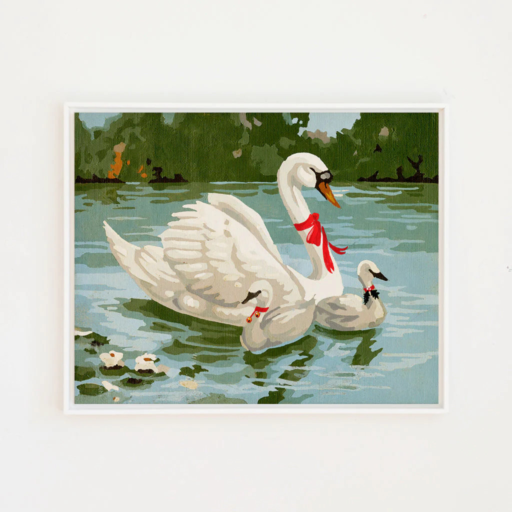 Swans A Swimming Paint By Number | Lindsay Letters, LLC