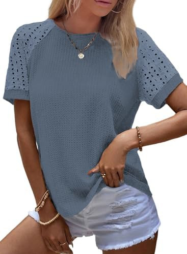 SHEWIN Women's Waffle Knit Tops Summer Business Casual Dressy Shirts 2026 | Amazon (US)