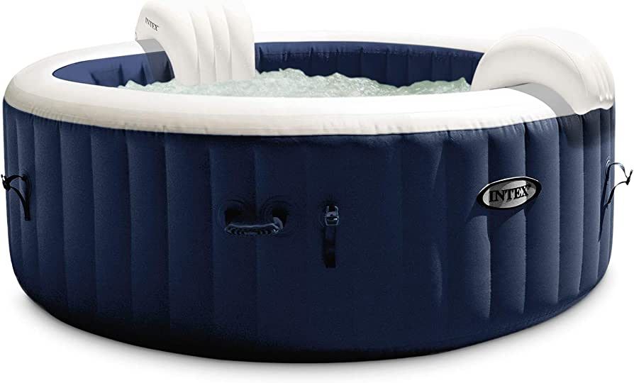 Intex 28431E PureSpa Plus 85" x 28" 6 Person Outdoor Portable Inflatable Round Hot Tub Spa with 1... | Amazon (US)