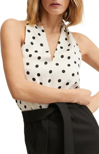 Polka Dot Satin Halter Top | Nordstrom