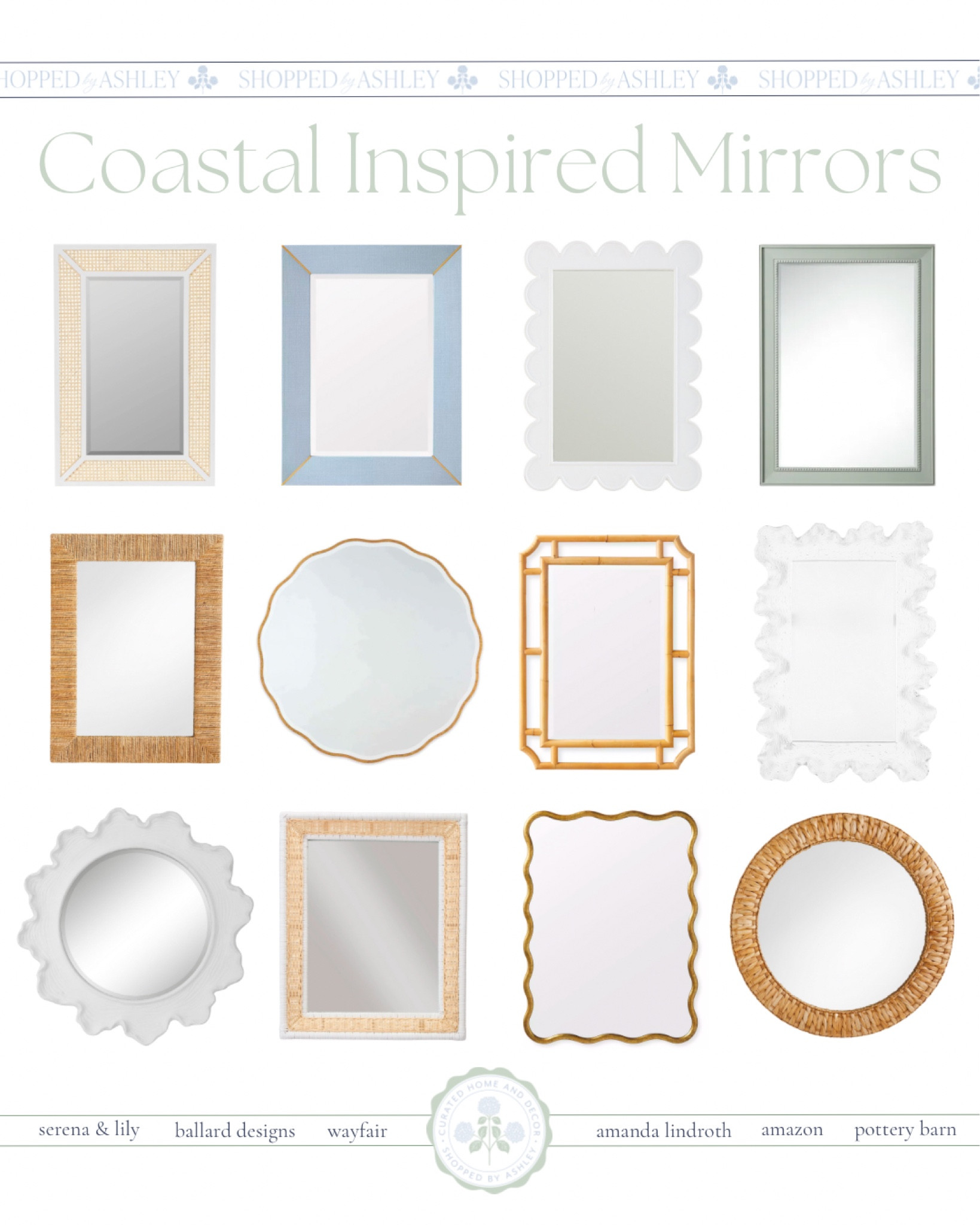 My favorite coastal inspired mirrors for your coastal Grandmillennial style home! 

Pottery barn mirror, Amazon mirror, Serena and lily mirror, Ballard designs mirror, entryway mirror, bathroom mirror, coastal mirror

#LTKstyletip #LTKhome