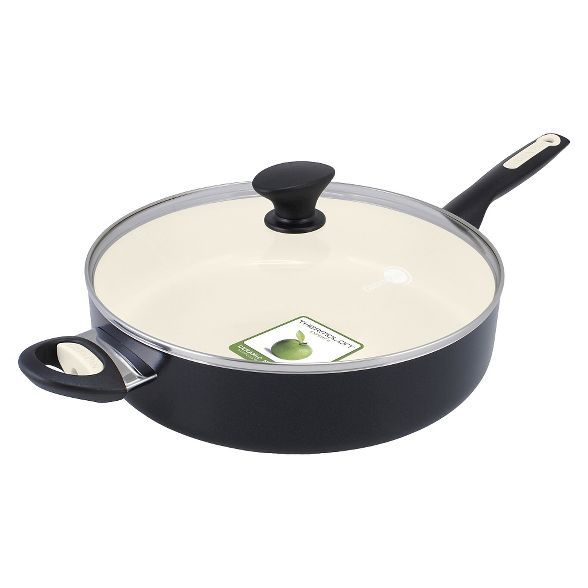 GreenPan Rio 5qt Ceramic Non-Stick Covered Saute Pan with Helper Handle Black | Target