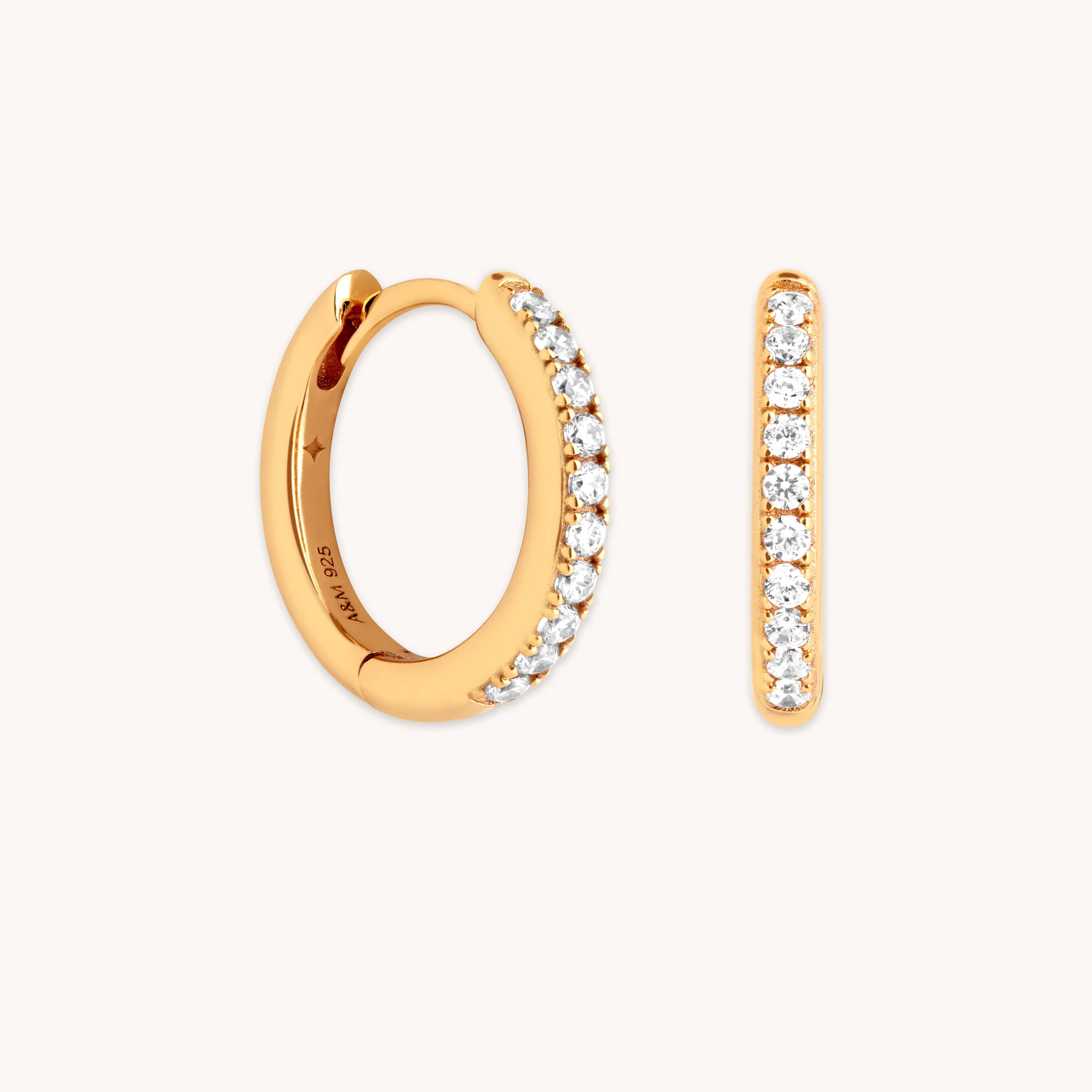 Essential Crystal Small Hoops in Gold | Astrid & Miyu UK