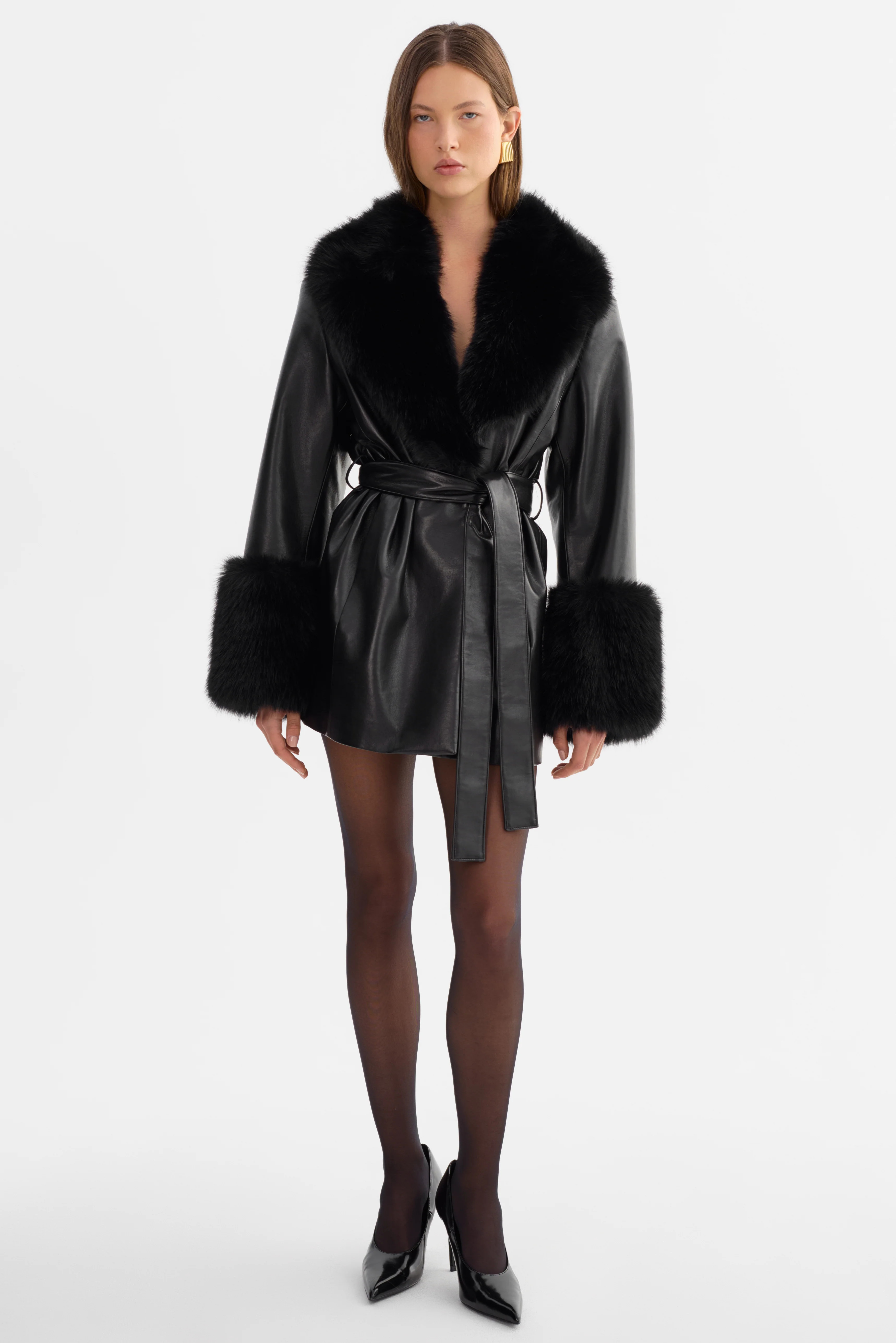 ROSABELLA | Recycled Leather Mid-Length Coat | LAMARQUE
