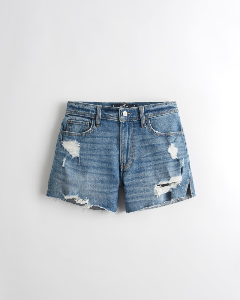 Vintage Stretch High-Rise Denim Vintage Short 4" | Hollister (US)