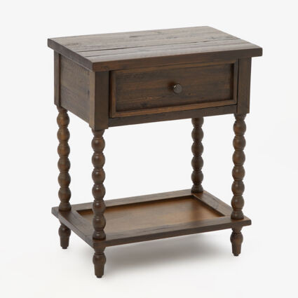 Brown Natural Wooden Bedside Table 61x50cm | TK Maxx