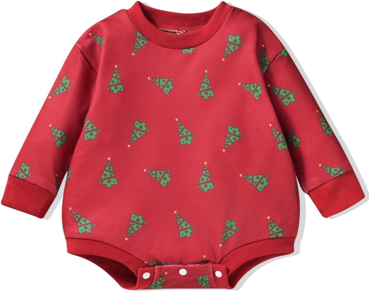 Aalizzwell Infant Baby Girl Boy Fall Oversized Romper Sweatshirt | Amazon (US)