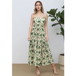 Floral Print Cami Maxi Dress in Green | Chicwish