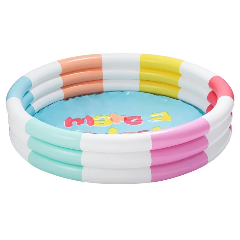 Bluescape Colorful 3-Ring Inflatable Swimming Pool for Kids, Round, Age 2 & up, Unisex | Walmart (US)