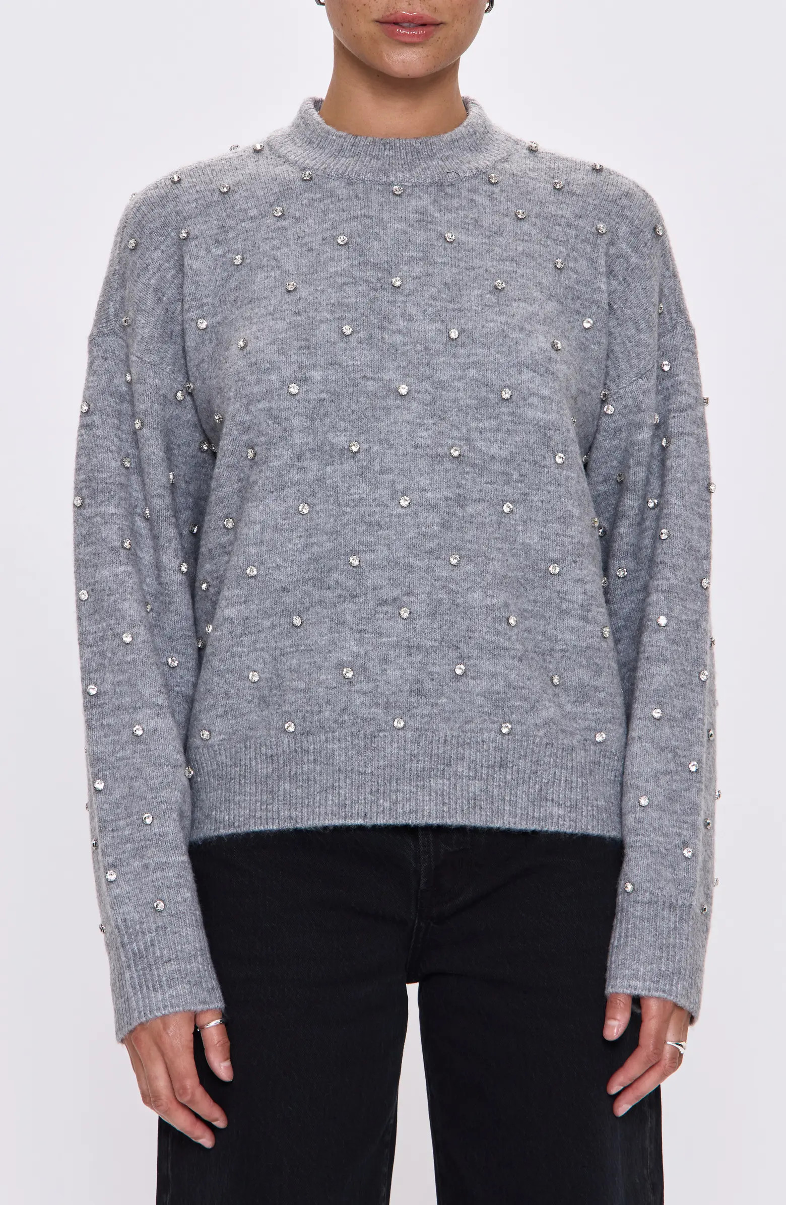 Aura Rhinestone Crewneck Sweater | Nordstrom