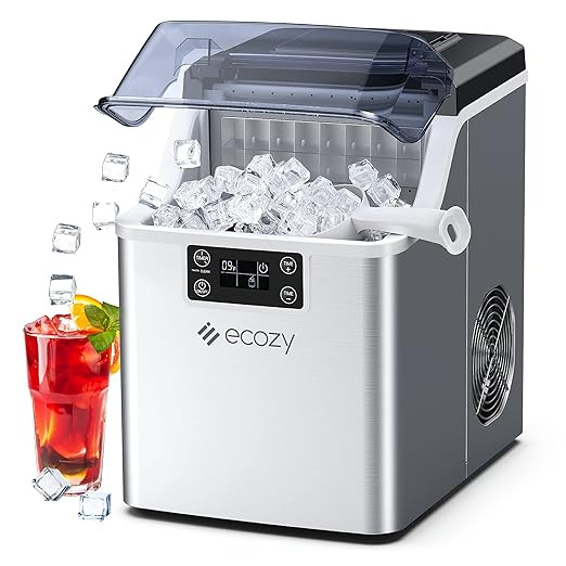 ecozy Countertop Ice Makers, 45lbs Per Day, 24 Cubes Ready in 13 Mins, Stainless Steel Housing, A... | Amazon (US)