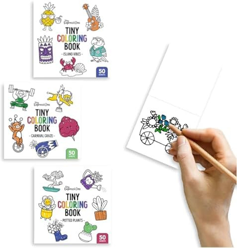 Tiny Expressions Mini Coloring Books for Adults and Kids (3x3 Inches) - Pocket Size | 3 Pack Smal... | Amazon (US)