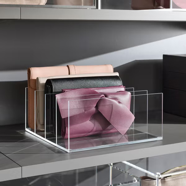 Acrylic 4-Section Purse Storage Organizer | The Container Store