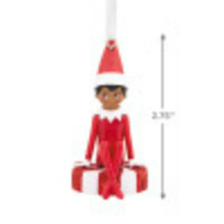Hallmark Elf on the Shelf Black Scout Elf Sitting on Peppermint Christmas Ornament | Walmart (US)