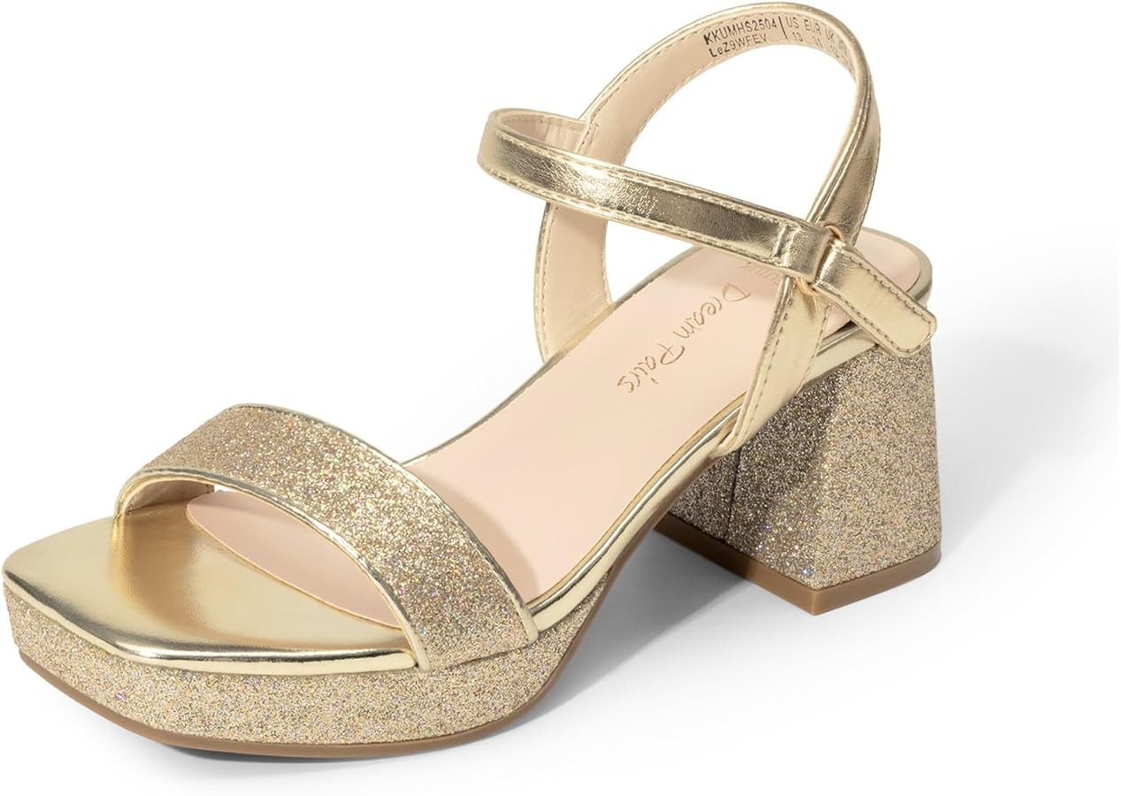 DREAM PAIRS Girls Sandals Open Toe Low Block Chunky Heels Sandals Party Dress Pumps Shoes for Lit... | Amazon (US)