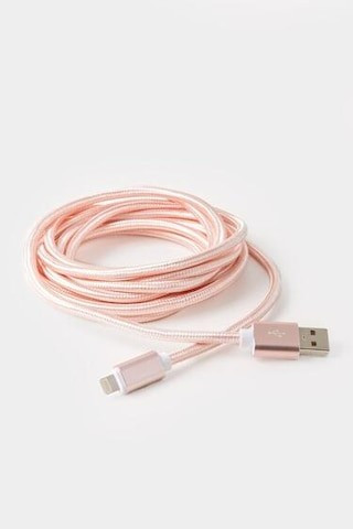 Braided Pink Metallic Charging Cable - francesca's | Francesca's