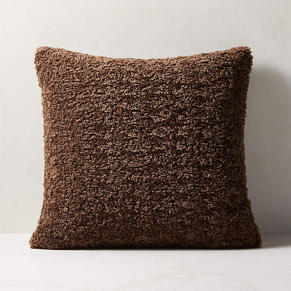 20" Faux Sheepskin Grey Modern Throw Pillow with Feather-Down Insert + Reviews | CB2 | CB2