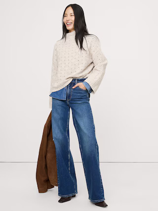 Merino-Cotton Basketweave Sweater | Banana Republic (US)