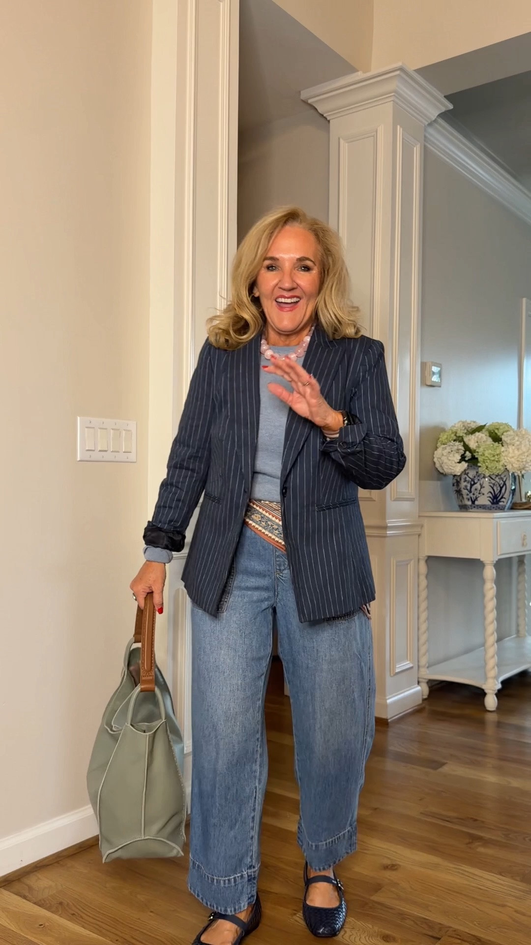 This pinstripe blazer size 10 petite relaxed denim linking similar and ballet flats strike the perfect balance of polished and comfortable. The patterned belt scarf  adds a pretty pop of color, while the soft blue tote keeps the look effortlessly pulled together.

💡 LTK MADE EASY
❤️ Heart = Support my posts!
🔖 Save = Get sale & restock alerts
📋 Lists = Keep favorites organized
📲 Share = Send lists and products to a friend. Hello, Christmas List!
💬 Comment = Ask me anything about what I'm wearing.:-)

#LTKgrwm #LTKootd #LTKdayinmylife