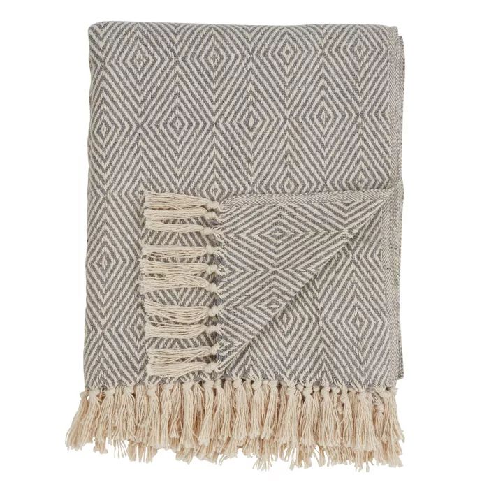 50"x60" Soft Cotton Diamond Weave Throw Blanket - Saro Lifestyle | Target