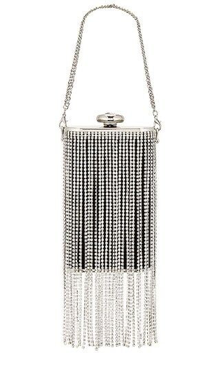 Luiza Crystal Fringed Box Clutch in Black | Revolve Clothing (Global)