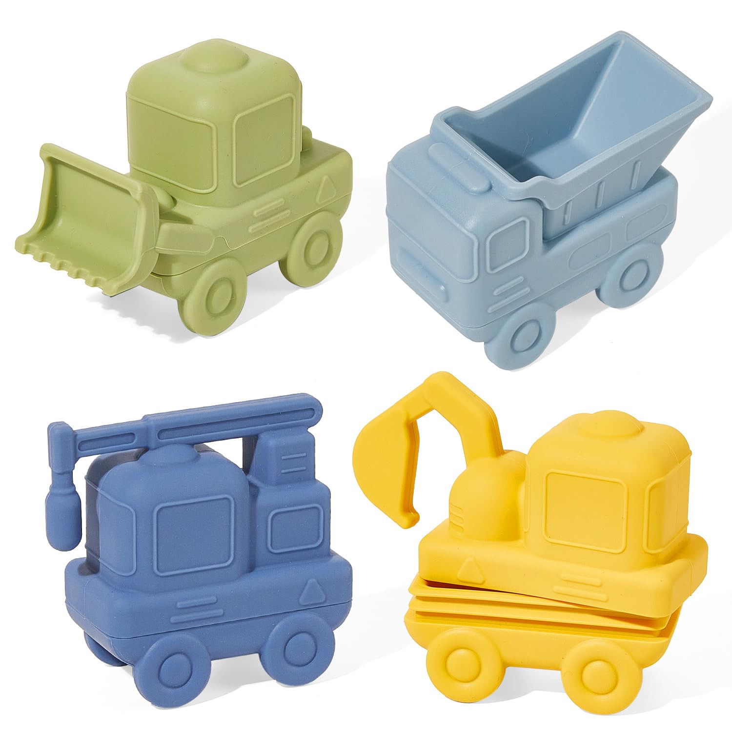 4 Pack Food-Grade Silicone Cars Mold Free Bath Toys for Babies 6-12 Months Toddler Bath Toys for ... | Amazon (US)