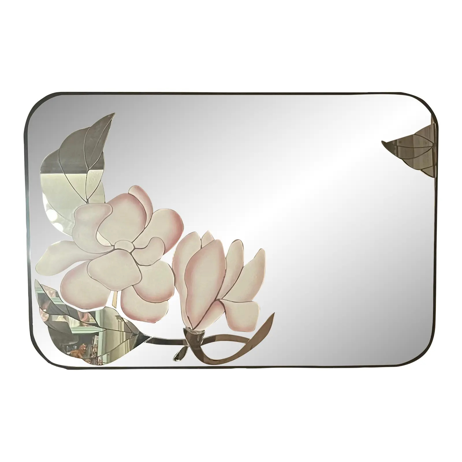 1980s David Marshall Floral Mirror | Chairish