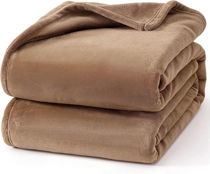 Hansleep Twin Camel Fleece Blanket, Soft Flannel Bed Blanket | Fuzzy Cozy Blanket 60x80 Inches, M... | Amazon (US)