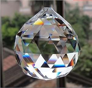 40mm Clear Crystal Ball Prisms Pendant Feng Shui Suncatcher Decorating Hanging Faceted Prism Balls | Amazon (US)