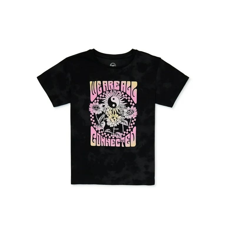 Wonder Nation Girls Short Sleeve Oversized Graphic Tee, Sizes 4-18 & Plus | Walmart (US)