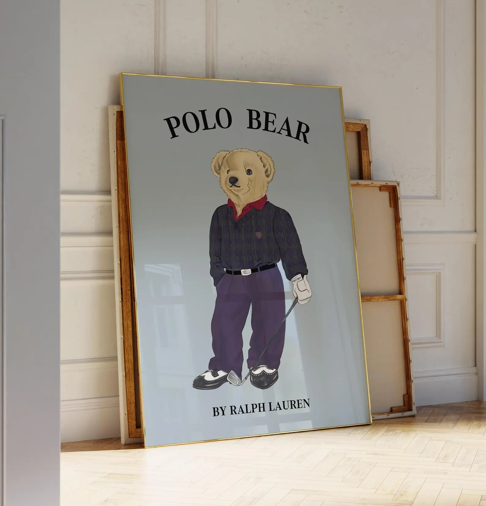 Polo Bear Set of 4 Poster, Fashion Magazine Poster, Vintage Fashion Magazine Print Printable Polo... | Etsy (US)