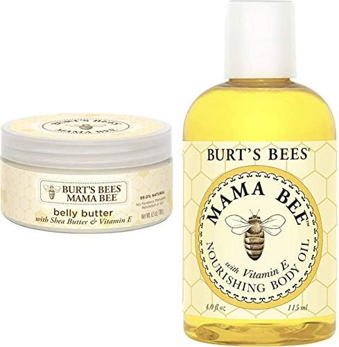 Burt's Bees Mama Bee Belly Butter, Fragrance Free Lotion, 6.5 Ounce Tub + 100% Natural Mama Bee Nour | Amazon (US)