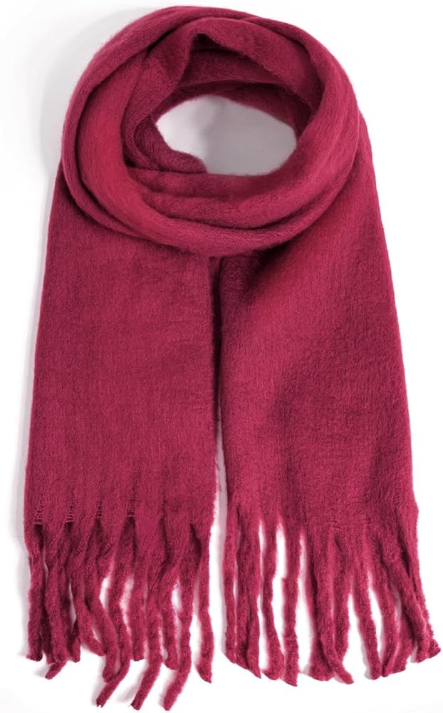 Winter Women Chunky Scarf Warm Blanket Big Thick Large Oversized Wrap Colorful Long Solid Scarves | Amazon (US)