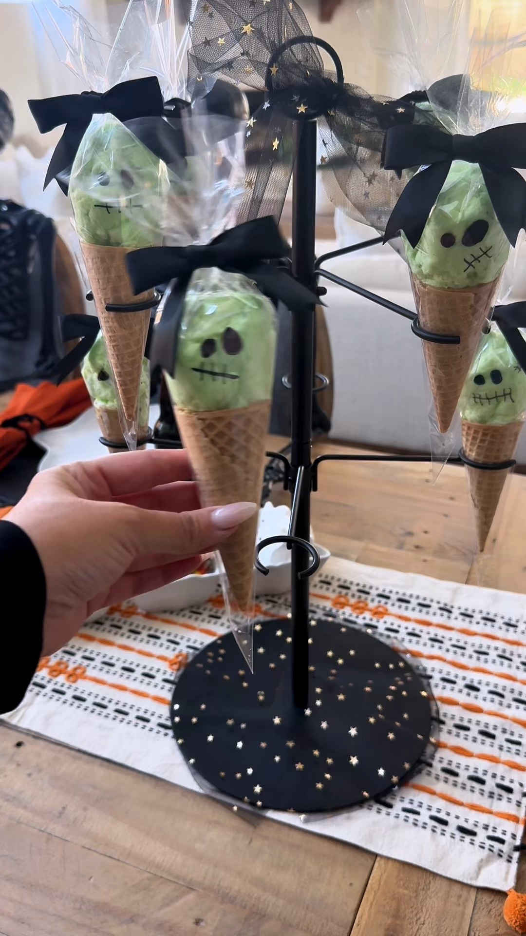 since you all LOVED the viral ghost cotton candy cones 👻 (still one of my most-shared halloween reels ever!), I had to bring back a new twist ….meet my frankenstein cotton candy cones 💚🎃 this time I filled them with candy inside the cones (based on all your amazing suggestions!) and they turned out so fun.

these are such an easy diy halloween treat idea:
✔️ perfect for kids’ halloween parties
✔️ works great for a spooky treat station
✔️ fun interactive activity …let your little monsters decorate their own!

all you need is green cotton candy, clear plastic bags, a marker to draw spooky faces, and candy to tuck inside. done! 🕷️

p.s. I know frankenstein doesn’t usually wear a bow 😂 but it totally worked as his “spooky hair flair” with the way the bags seal at the top.

make sure to SAVE for your halloween inspo + SHARE with your halloween-loving bestie 🖤💀

#halloweendiy #halloweenideas #halloweentreats #halloweenkids #halloweenpartyideas #spookysnacks #halloweensweets #frankensteinhalloween #halloweendecor #halloweenfun #halloweenparty

#LTKSeasonal #LTKHome #LTKParties
